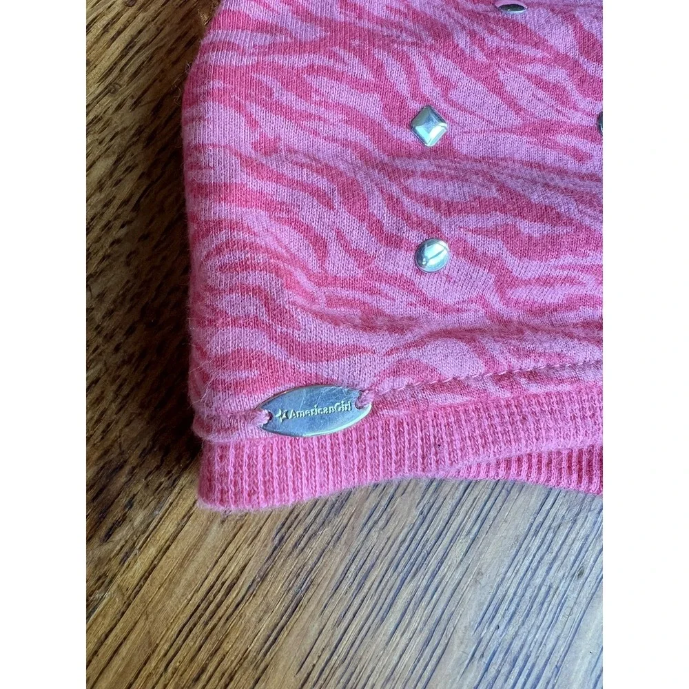 American Girl Doll Coral Cutie Top Shirt Tunic Only Zebra‎ Stripes Silver Studs